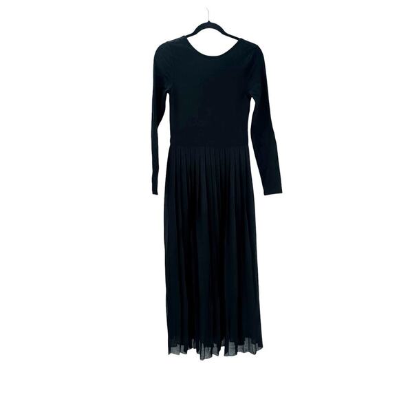 J. Crew Pleated Ballet Maxi Dress In Stretch Cotton Blend Black Size XS NWOT - Picture 4 of 12